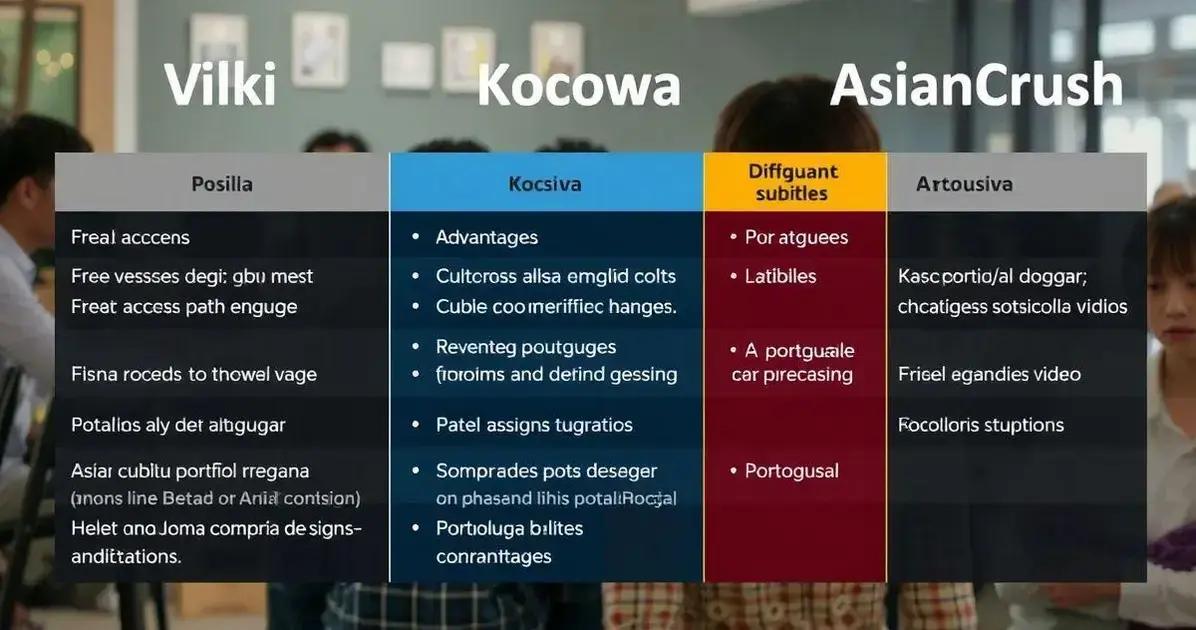 Comparação entre plataformas gratuitas para doramas Comparação entre plataformas gratuitas para doramas